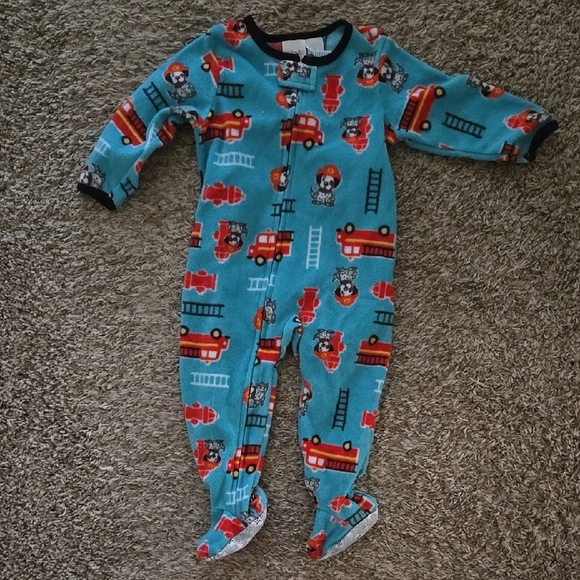 Kidgets Other - Kidgets Fireman Fleece 18mo Footie Sleeper With Grips - Never Worn